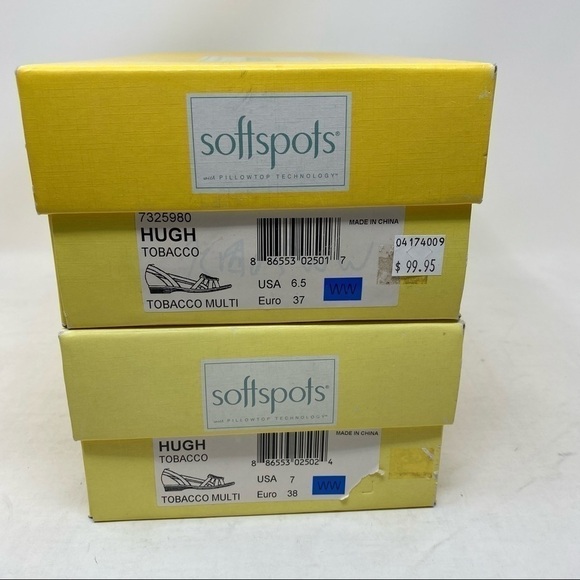 Softspots Hugh Leather Huraches Tobacco multi WW width - Picture 8 of 8